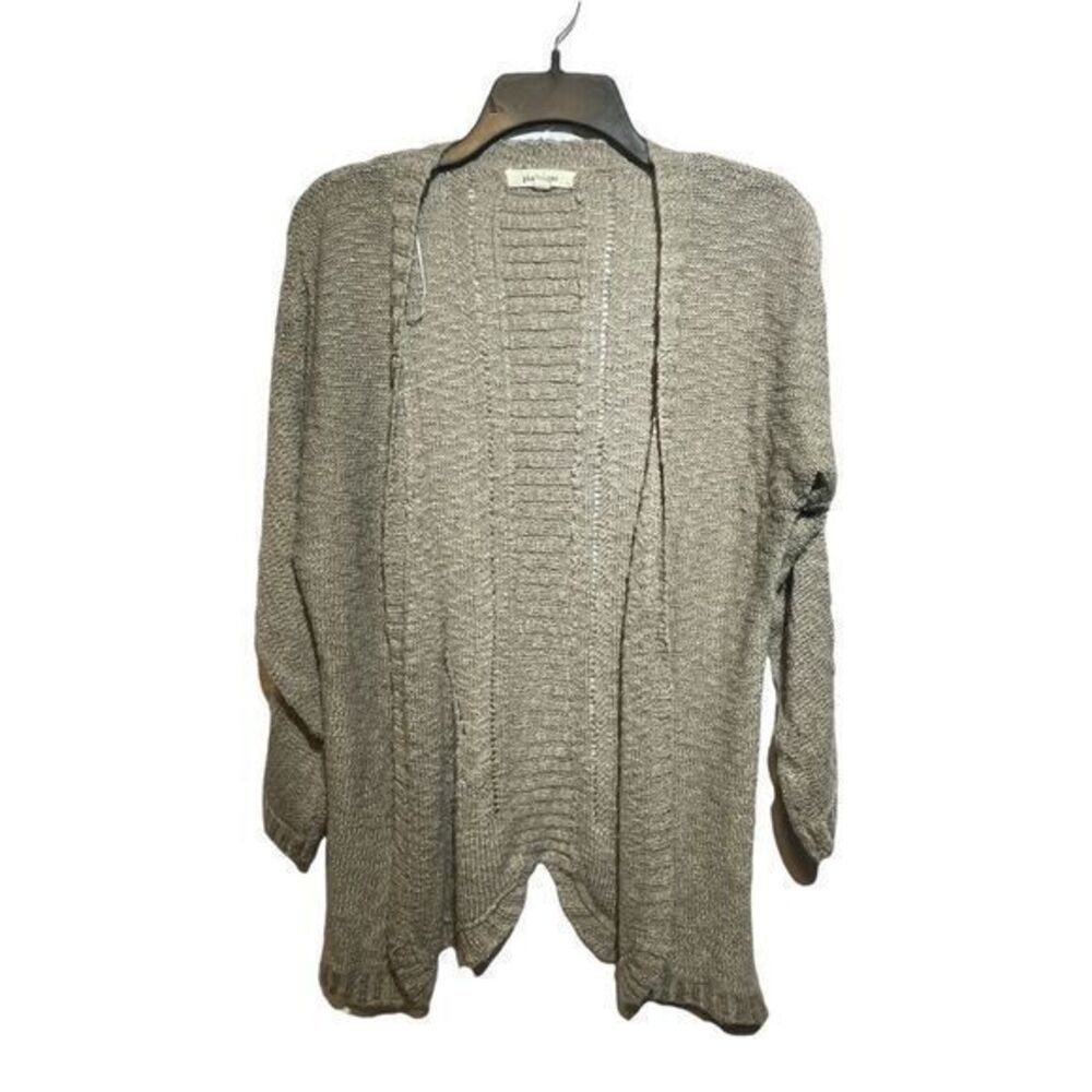 Pink Rose Womens Beige Cardigan Open Knit Size Large Soft Comfy